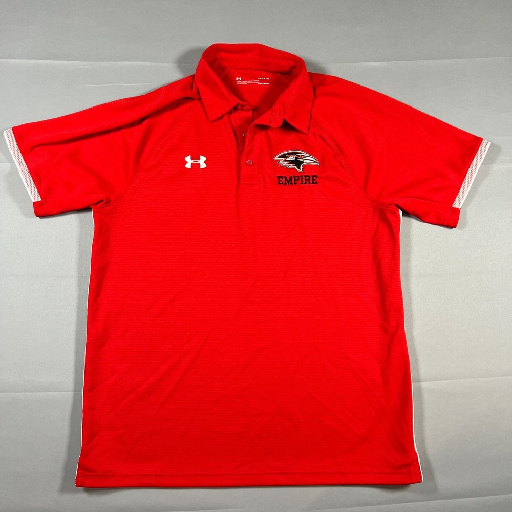 Under Armour Heatgear Polo Shirt Mens Large Red Loose Atlanta Falcons Team NFL